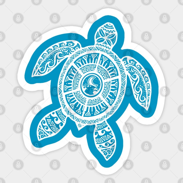 White Tribal Hawaiian Tattoo Boho Sea Turtle Sticker by Jitterfly